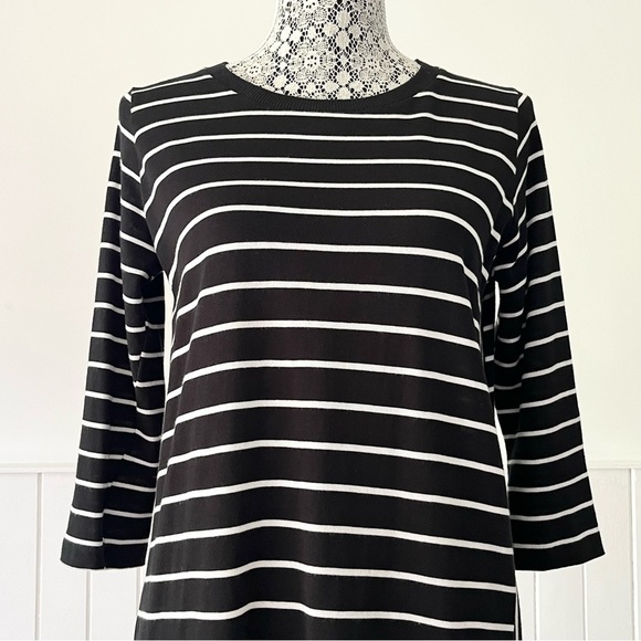 TRF by Zara Striped Cotton Knit 3/4 Sleeve A-line Dress Size M - Picture 3 of 14